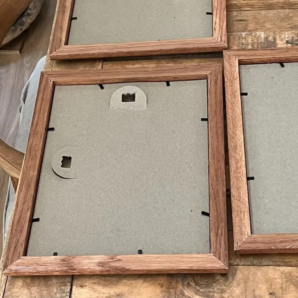 Rustic Wooden Rectangle Picture Frames Set of 3 8 x 11 in Classic Wood Grain